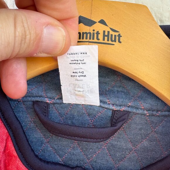 Marine Layer Corbet Reversible Quilted Pullover Sweater Mens Small Red Blue Snap - Picture 4 of 10